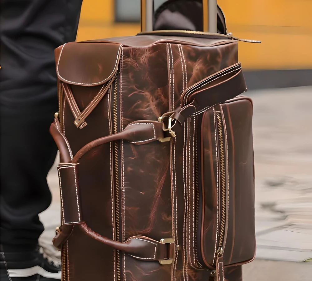 leather carry on bag